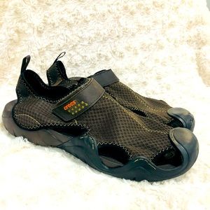 Crocs Brown Swiftwater mesh Sandals deck Mens M13 Size 12